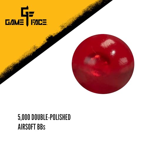 6mm Red Airsoft BBs - 5000 Count Screw-Top Jar - 4.06 x 5.00 x 4.06"