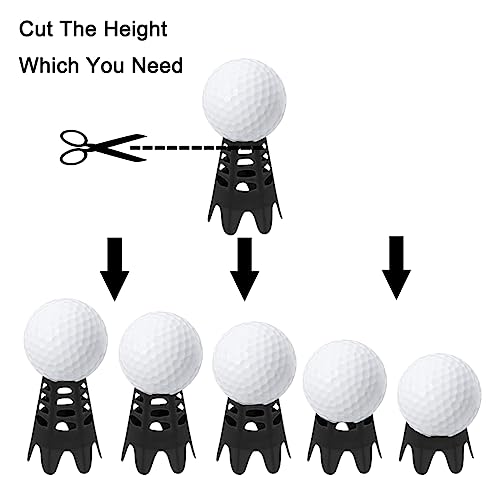 Golf Simulator Tees - 20 Plastic Tees for Indoor & Outdoor Practice - Black