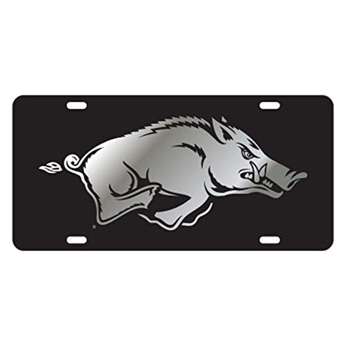 Arkansas Razorbacks Acrylic Inlaid Plate - Black & Silver