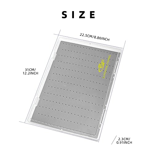 Clear Fly Fishing Box - Extra Large Capacity, 400 Slots, Tube Foam - 1 Pack Size A4