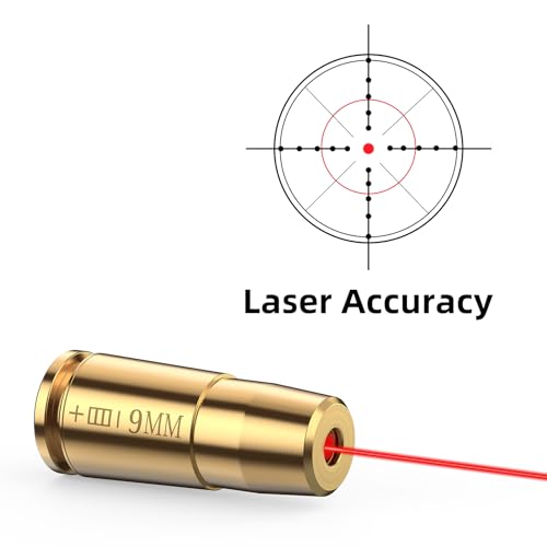 9mm Red Laser Bore Sighter with Extra Batteries & Tin Case