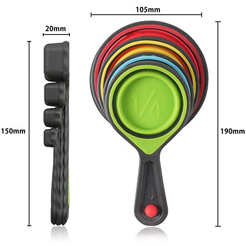 Collapsible Silicone Measuring Cups & Spoons Set - Blue, 8 Piece