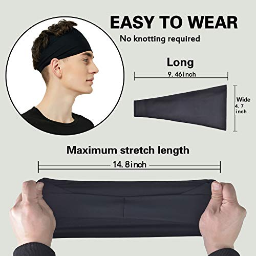 5 Pack Moisture Wicking Sports Headbands for Men & Women