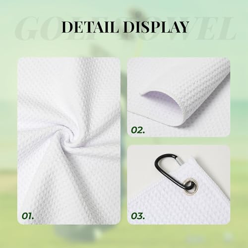 Guyperatic Patriotic Flag Black Golf Towel 24x16 with Carabiner Clip - USA Sports Accessory