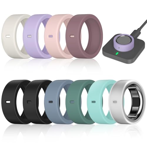 10-Pack Silicone Oura Ring Covers for Gen 3 & 4 | Anti-Scratch, Charging Compatible