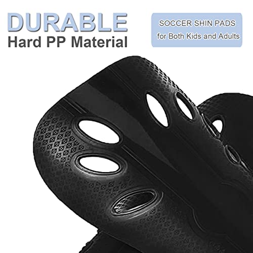 Youth Soccer Shin Guards for Kids - Black & White, Size S