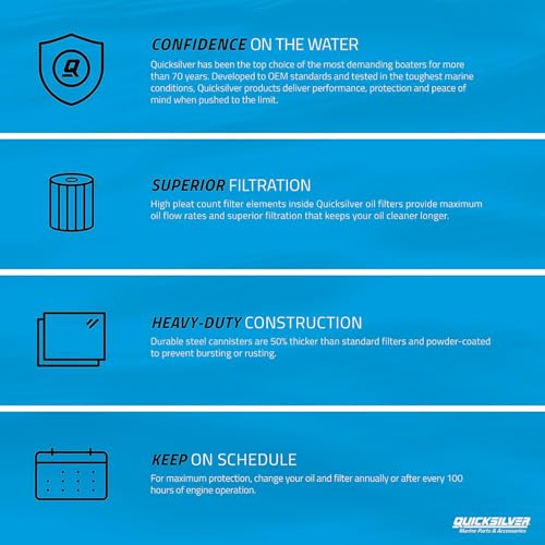 Quicksilver Oil Filter for Mercury Verado 6-Cylinder Outboards | Marine Engine Replacement