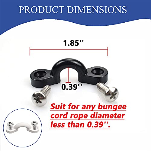 Kayak Pad Eye Kit - 10 Nylon Tie Down Loops, Stainless Steel Screws - White