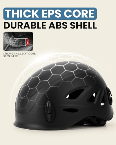 OutdoorMaster Rock Climbing Helmet for Adults Black – Adjustable, CE EN12492 certified