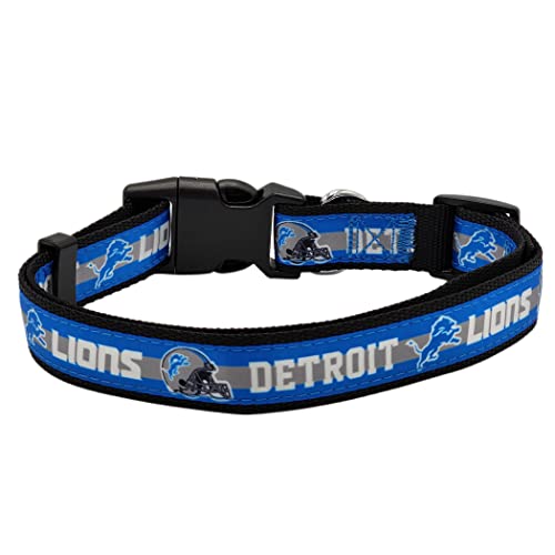 NFL Detroit Lions Dog Collar - Large Adjustable Pet Collar