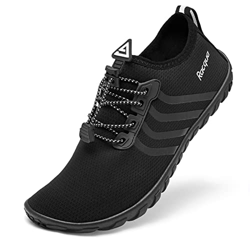 Racqua Water Shoes Men & Women Quick Dry Breathable Pool Beach Swim Footwear - Size 12 Women / 11 Men, Black HD135