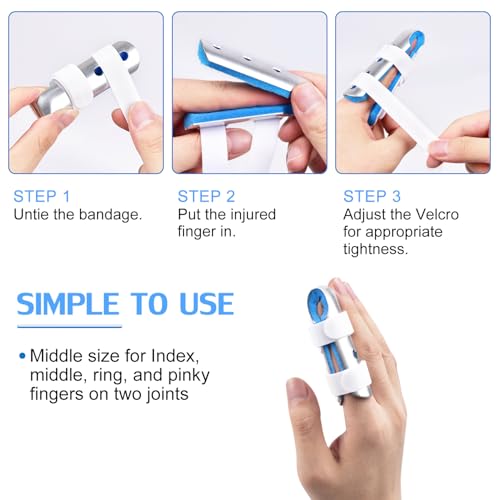 Finger Splint - 2 Pack Medium Size Finger Brace for Joint Protection