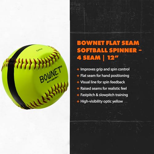 Bownet 4 Seams Spin Softball Training Ball for Pitching & Spin Control