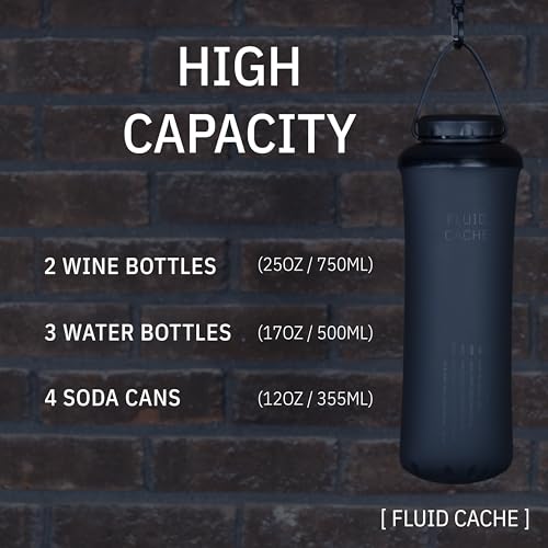 Fluid Cache 1.5L Portable Male Urinal Bottle - Leak-Proof, Discreet Black Car & Travel Urine Bag