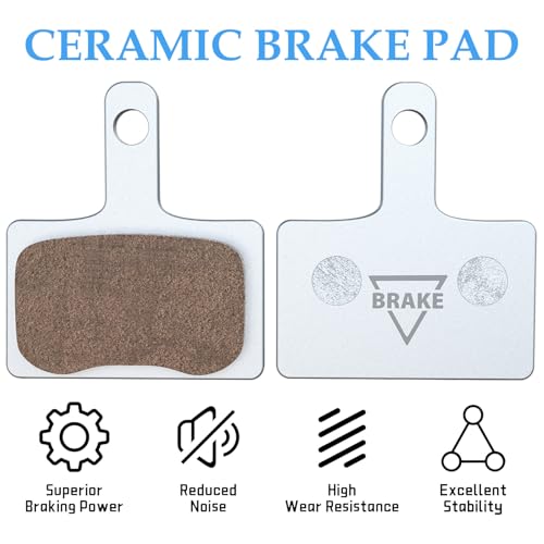 Acrebow Silver Bike Brake Pads Set for Tektro Shimano Mountain E-Bikes - 4 Pieces + Adjusting Tool