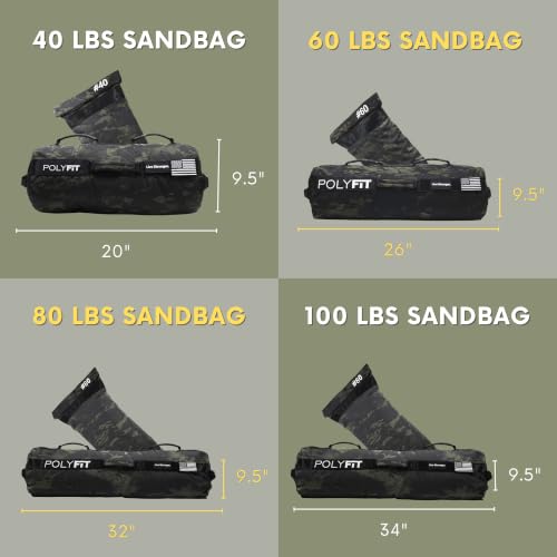 Workout Sandbag Pro - 80 lb Triple Closure Filler Bag, 7 Handles