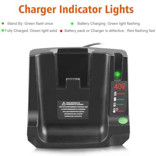40V Lithium Battery Replacement for Black and Decker, 3000mAh Battery and Charger Combo Compatible with Black & Decker 40 Volt Max LBX2040 LBXR2036 LBXR36 LBX1540 LBX2540 Cordless Power+ Tools