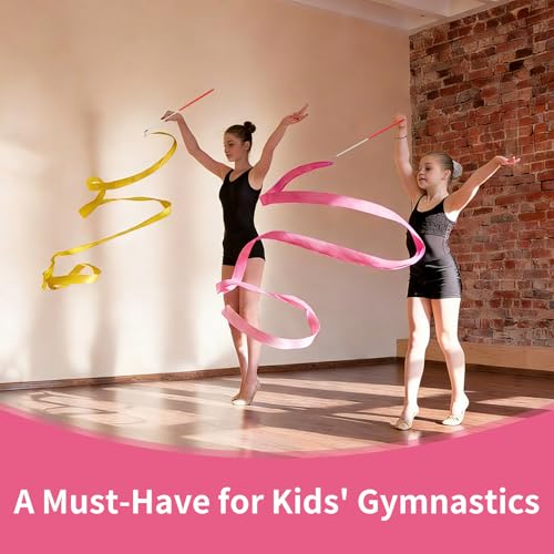 Dance Ribbons Set - 12 Vibrant Colors for Kids - Solid Color