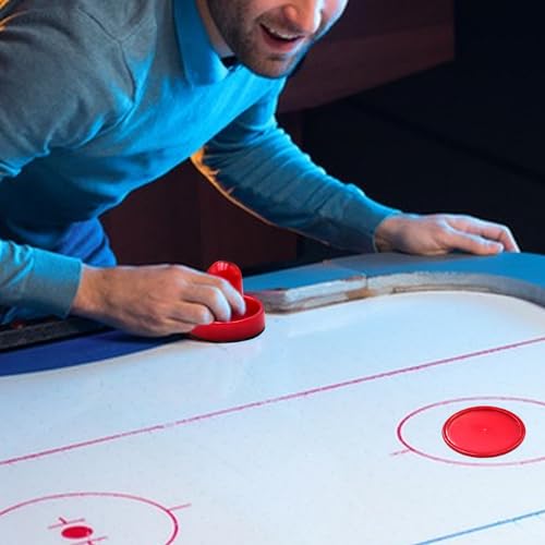Air Hockey Pushers and Pucks Set - 2 Red Pushers & 4 Pucks