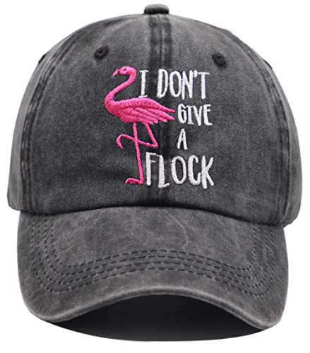I Don't Give a Flock Hat - Funny Flamingo Baseball Cap, Adjustable Denim Gift for Men & Women