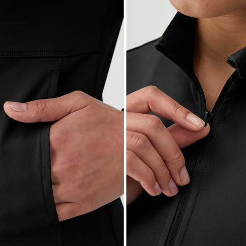 Hanes Women's Full-Zip Workout Jacket Small Black Moisture-Wicking Activewear