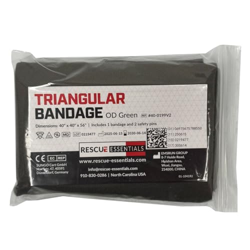 Triangle Bandage with Safety Pins - 40” x 40” x 56”