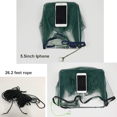 HunterBee 1Pc Foldable Fish Trap with 6 Holes – Portable Crawfish, Crab & Shrimp Bait Net