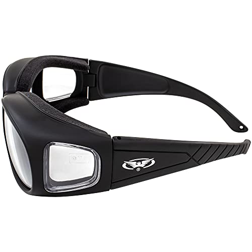 Global Vision Motorcycle Safety Sunglasses Fits Over Most Glasses 2-pack Smoke and Clear Day & Night Usage Meets ANSI Z87.1 Safety Glasses Foam Padding
