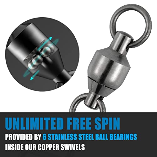 Fishing Snap Swivels with Ball Bearings - #0-26LB (1.06") - 20 Count