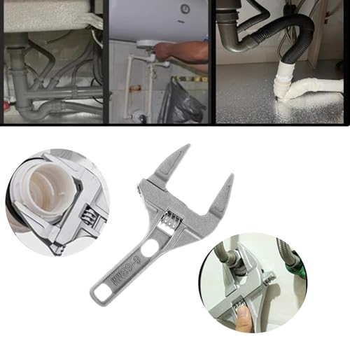 HomeSoGood Wrench Short Shank 6-68 mm Large Openings Bathroom Aluminum Alloy Spanner Wrenches Repair Tool for Plastic Plumbing Tube Washbasin Nut Disassembly