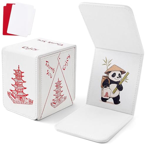 Venssu Chinese Takeout MTG Commander Deck Box - Fits TCG Cards, White & Bright Red