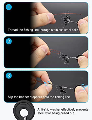 Rubber Bobber Stoppers for Fishing Line - 600pcs Weight Stoppers
