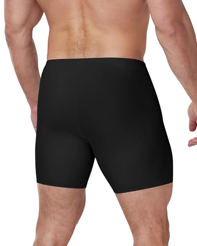 Men's Swim Jammers Quick-Dry Compression Shorts - Medium Black