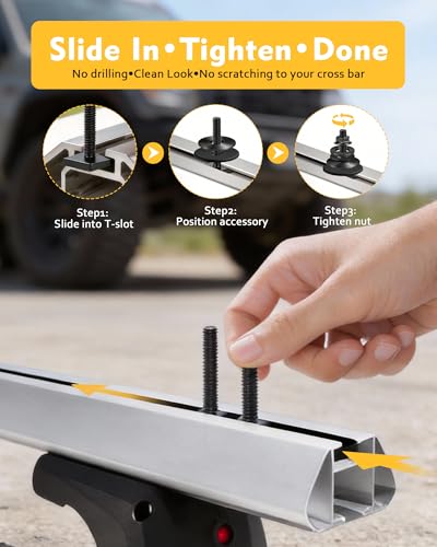 T Slot Bolts for Roof Rack - M6x35mm, 6 Pack Stainless Steel