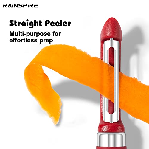 Premium 3-Piece Vegetable Peeler Set - Dishwasher Safe, Red