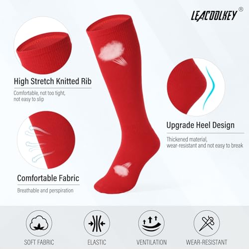 LEACOOLKEY Baseball Belt and Socks Combo Set F-red Adult – Adjustable softball belt & socks