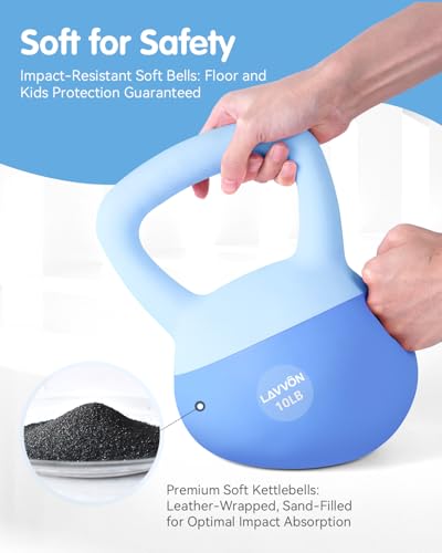 Soft Kettlebell - 10 LB Anti-Slip Grip for Safe Workouts - Blue