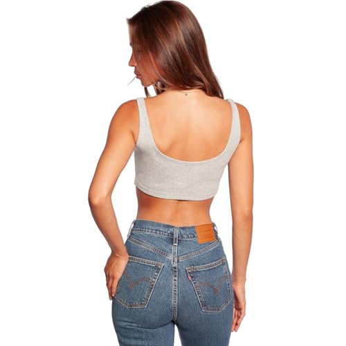 Scoop Neck Crop Tank Top - Ohio State University Heather Grey - Medium