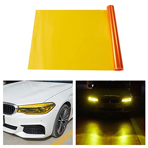 TOMALL 78.7'' x 12'' Orange Vinyl Film for Car Headlights Taillights Fog Lights - Self-Adhesive Decal