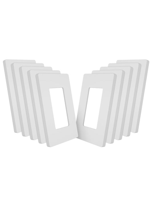 MORNING GROUP Matte Finish Single Decorator Switch Cover, Screwless Wall Plate, Standard Size 1-Gang 2.75" x 4.53", Polycarbonate Thermoplastic, UL Listed, White, 10 Pack