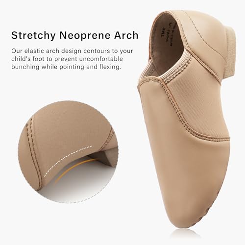 PU Leather Jazz Dance Shoes for Kids | Breathable Slip-On Design