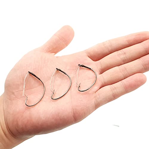 Weedless Wacky Worm Fishing Hooks - Wide Gap Stainless Steel - Size 2 (10pcs)