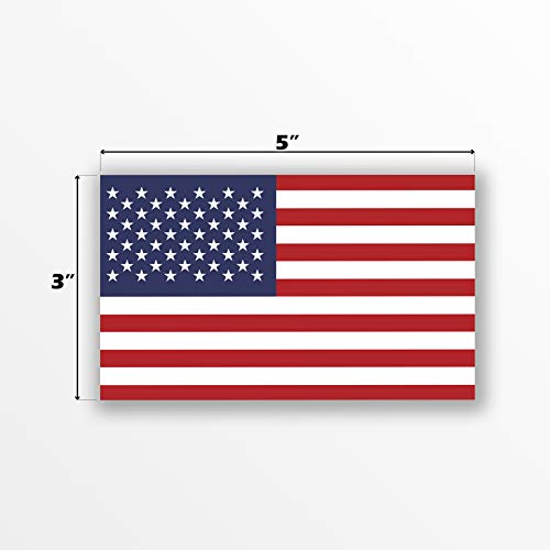 Premium Quality US Flag Decal Sticker - 2-Pack, 5" x 3"