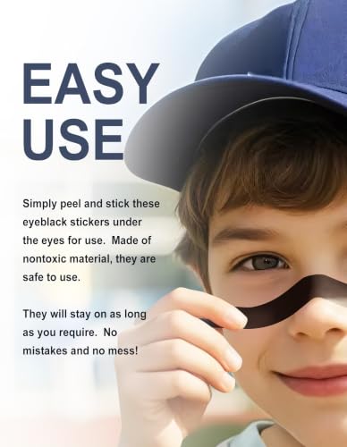 Eye Black Stickers - 48 Pairs for Sports & Parties
