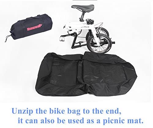AMOMO Folding Bike Bag 14 inch to 20 inch Bicycle Travel Carrier Case Box Carry Bag Pouch Bike Transport Case (Black)