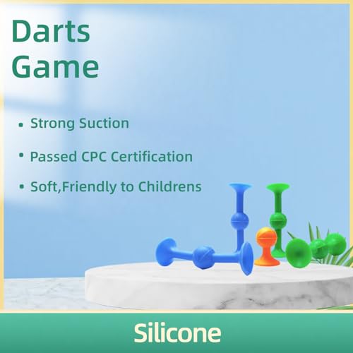 12-Piece Suction Cup Dart Set - Durable Silicone Indoor & Outdoor Game