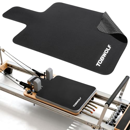 Pilates Reformer Mat - 39" x 24" Non-Slip Suede Cover - Black Suede