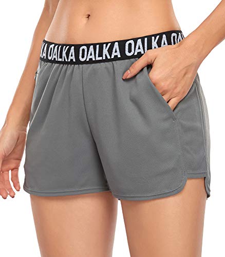 Lightweight Women's Running Shorts with Pockets - XX-Large Light Grey