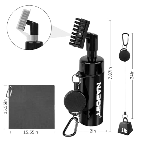3PCS Golf Towel & Groove Sharpener Brush Set - Club Cleaning & Maintenance