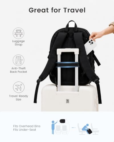 LOVEVOOK Medium 15.6 Inch Forest Green Unisex Casual Backpack for Work & College